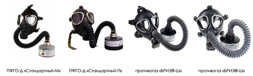 Рис. 2: Детские противогазы. Источник: https://protivogaz.ru, http://briz-kama.ru