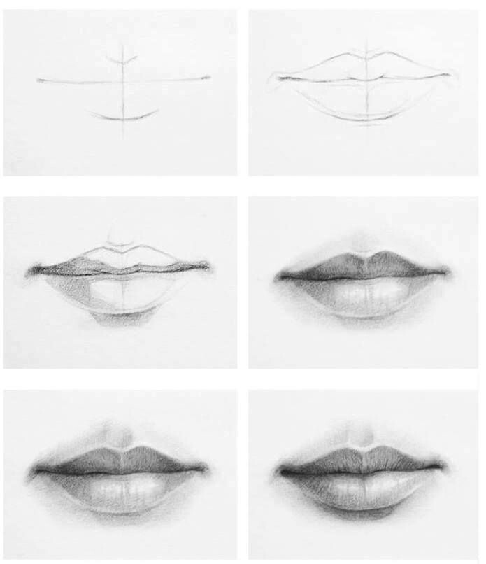 Тональная прорисовка губ.