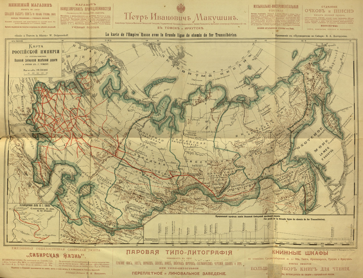 Карта Российской империи с Транссибирской магистралью. Источник obzor.city