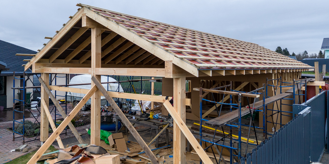 Гараж с автонавесом на две машины строим на своём прошлом объекте в Дятлицах: фото, выдержки из проекта и общая информация