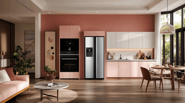    Розовая кухня в минимализме: уют, свет и максимум пространства svkuhni77