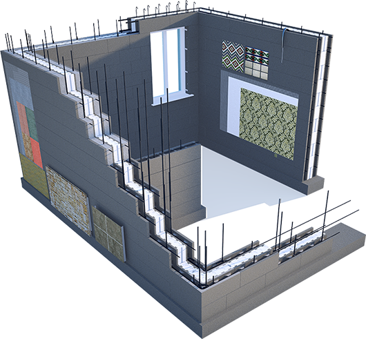 Легко проектировать стены, учитывая как внешнюю так и внутреннюю отделку