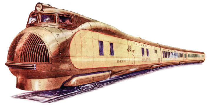 Картинки Яндекса. M-10000, первый из обтекаемых поездов Union Pacific