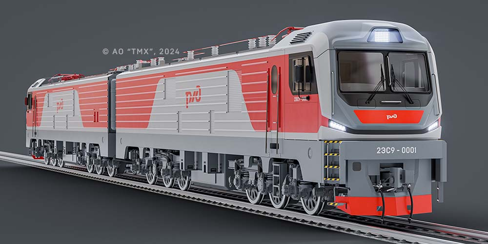 Рендер грузового электровоза 2ЭС9 от ТМХ. Источник: ТМХ
