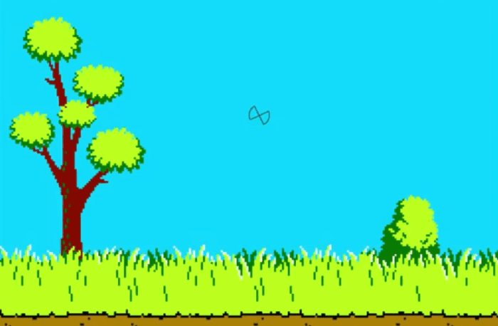 Gif картинка: геймплей из игры "Duck Hunt" (1984-ый год)