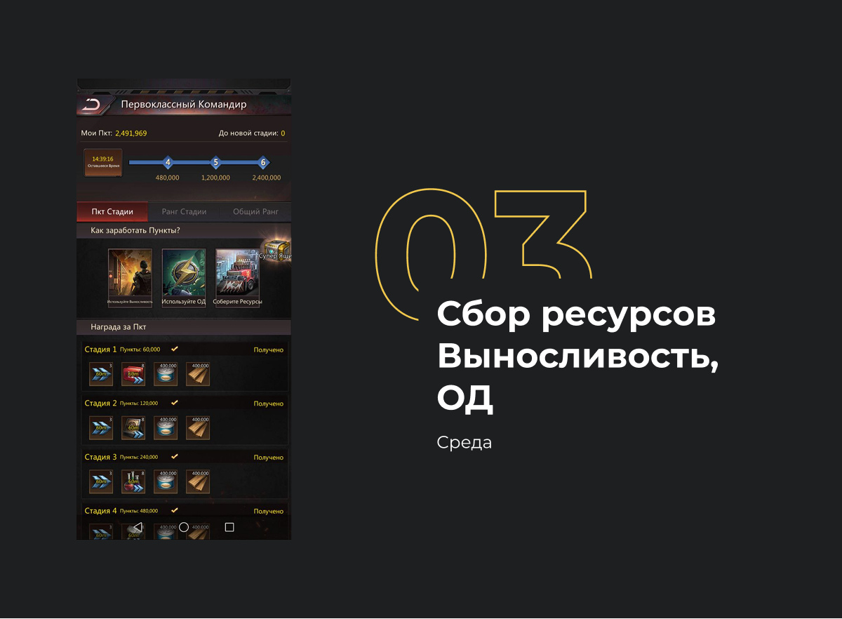 Первоклассный комадир в игре Puzzles&Suvival. Среда. Сбор ресурсов.