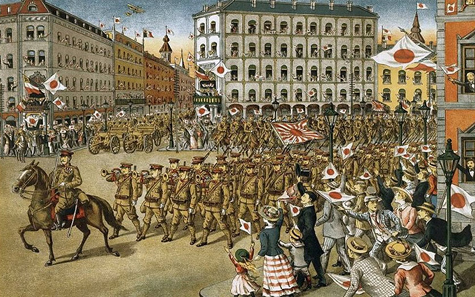 Марш японской армии во Владивостоке. Японский плакат. [Фотография: www.yaplakal.com]