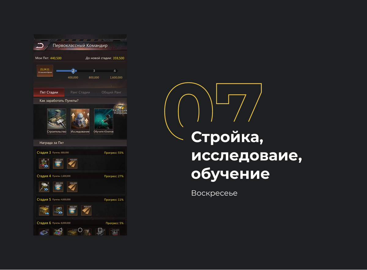 Первоклассный командир в игре Puzzles&Suvival. Воскресенье. Стройка, исследование, обучение