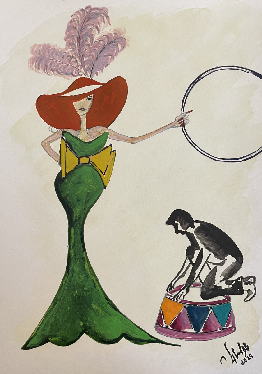 Акварель "Опа..."   2025.04.26 автор Аваков Владимир Вениаминович (Россия СПб)