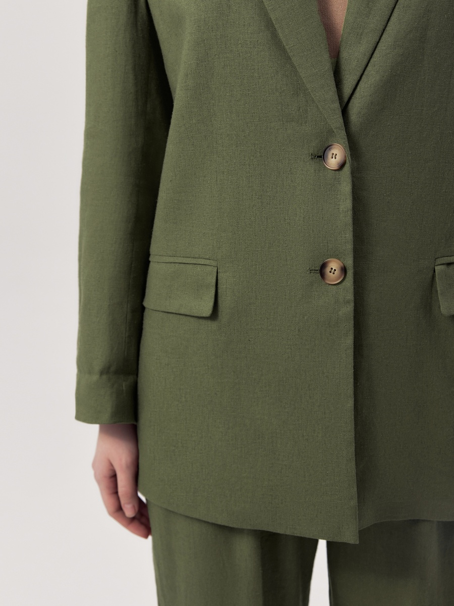 Прямой жакет из смесовой ткани на основе льна (Артикул: 3100850js0841) на pompa.ru