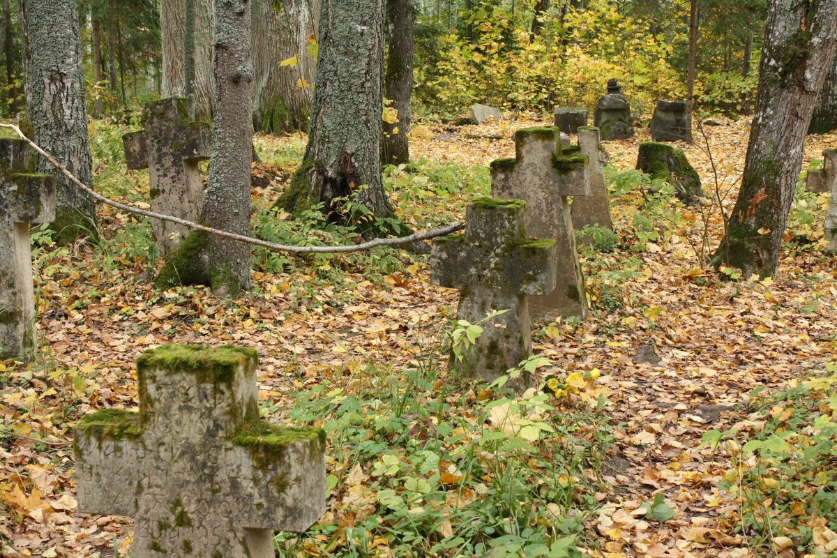 Вот эти самые кресты на старом кладбище, на которые сы клали монеты.