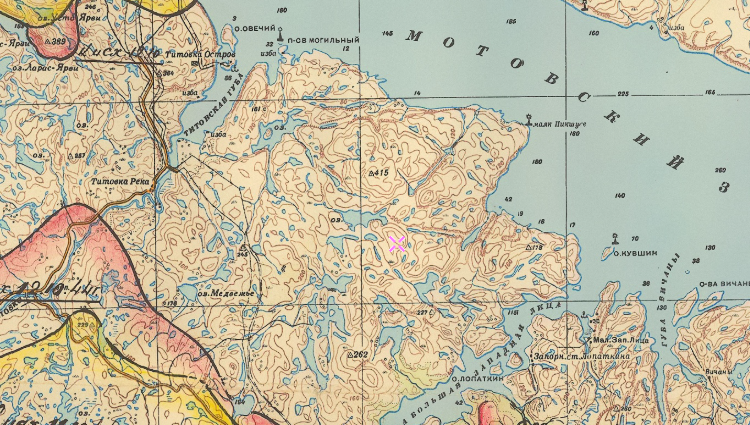 Карта военных лет 1944 года. Фото с сайта http://www.etomesto.ru/map-murmansk_rkka/?y=69.502499&x=32.274209