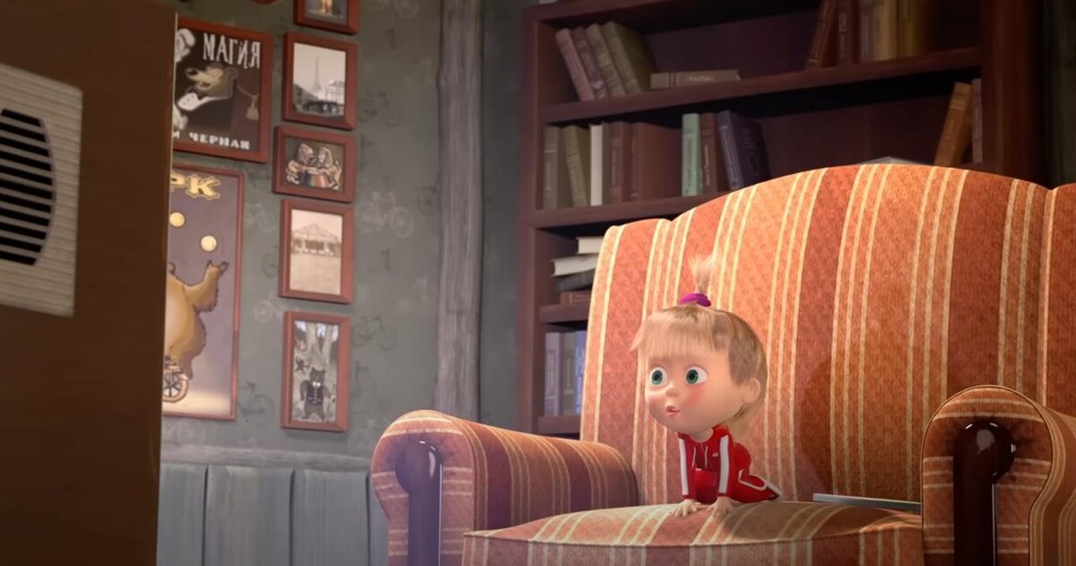 Кадр из мультфильма «Маша и медведь»