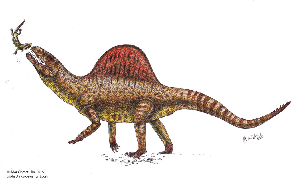 Ксилоузух поймал какого-то тетрапода. Иллюстрация от Ильдара Гизматулина.