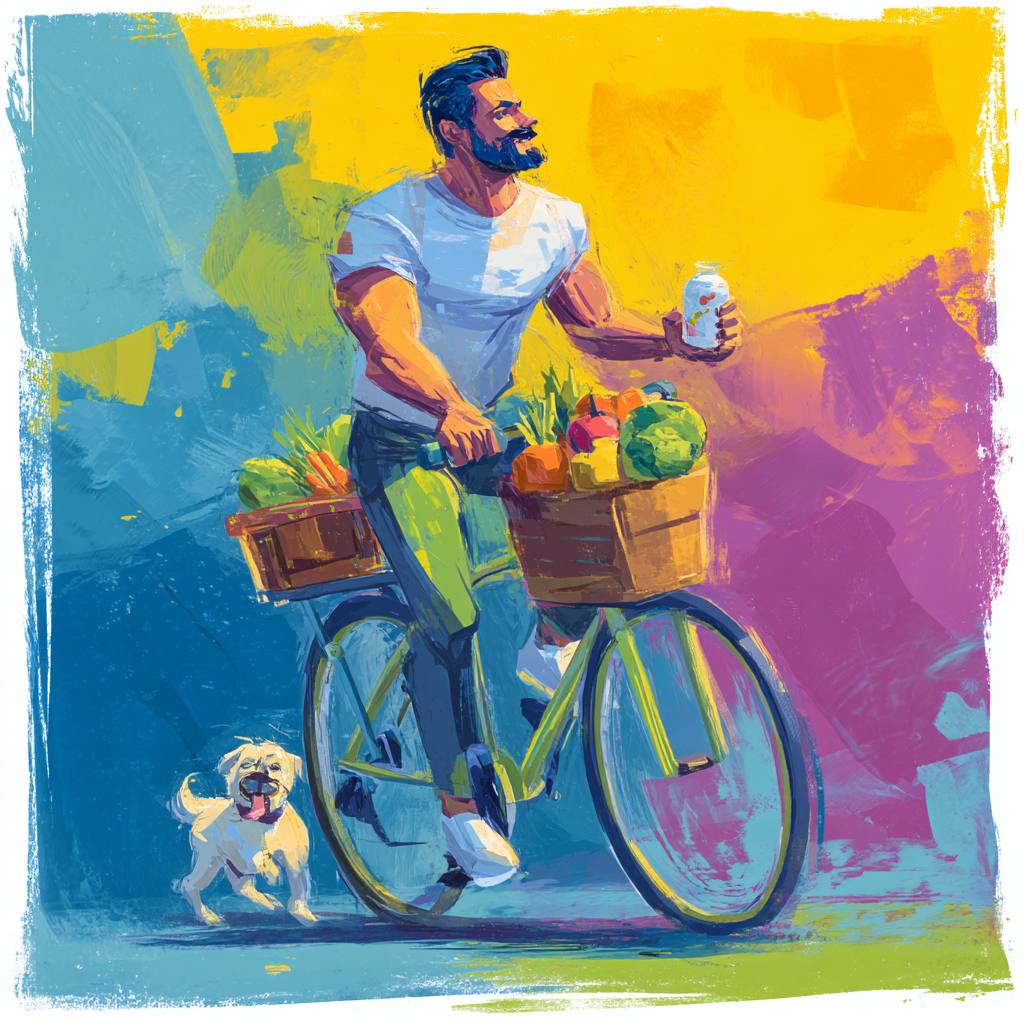 Примерно так выглядит идеальный зожник. Моя иллюстрация с помощью нейросетей