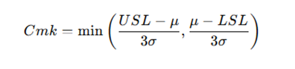 Формула для расчета Cmk