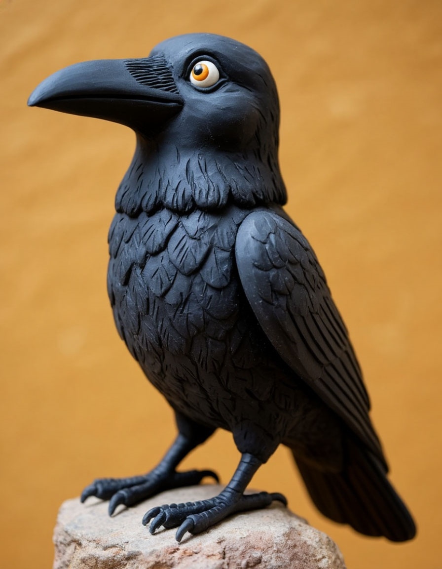 «Пластилиновая ворона» — образ, созданный нейросетью по моему запросу