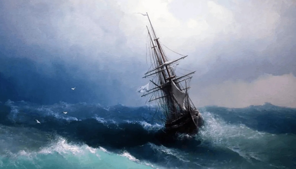 Айвазовский И. К., Корабль среди бурного моря, 1887