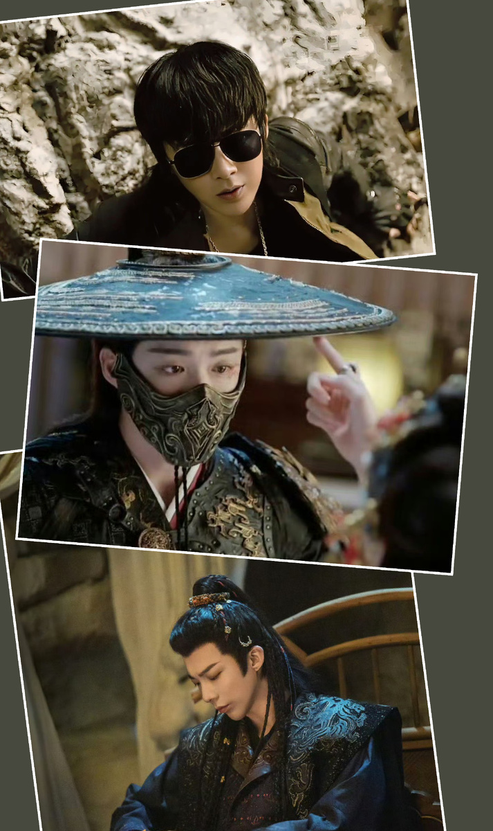 Коллаж из разных ролей китайского актера Лю Юйнина
