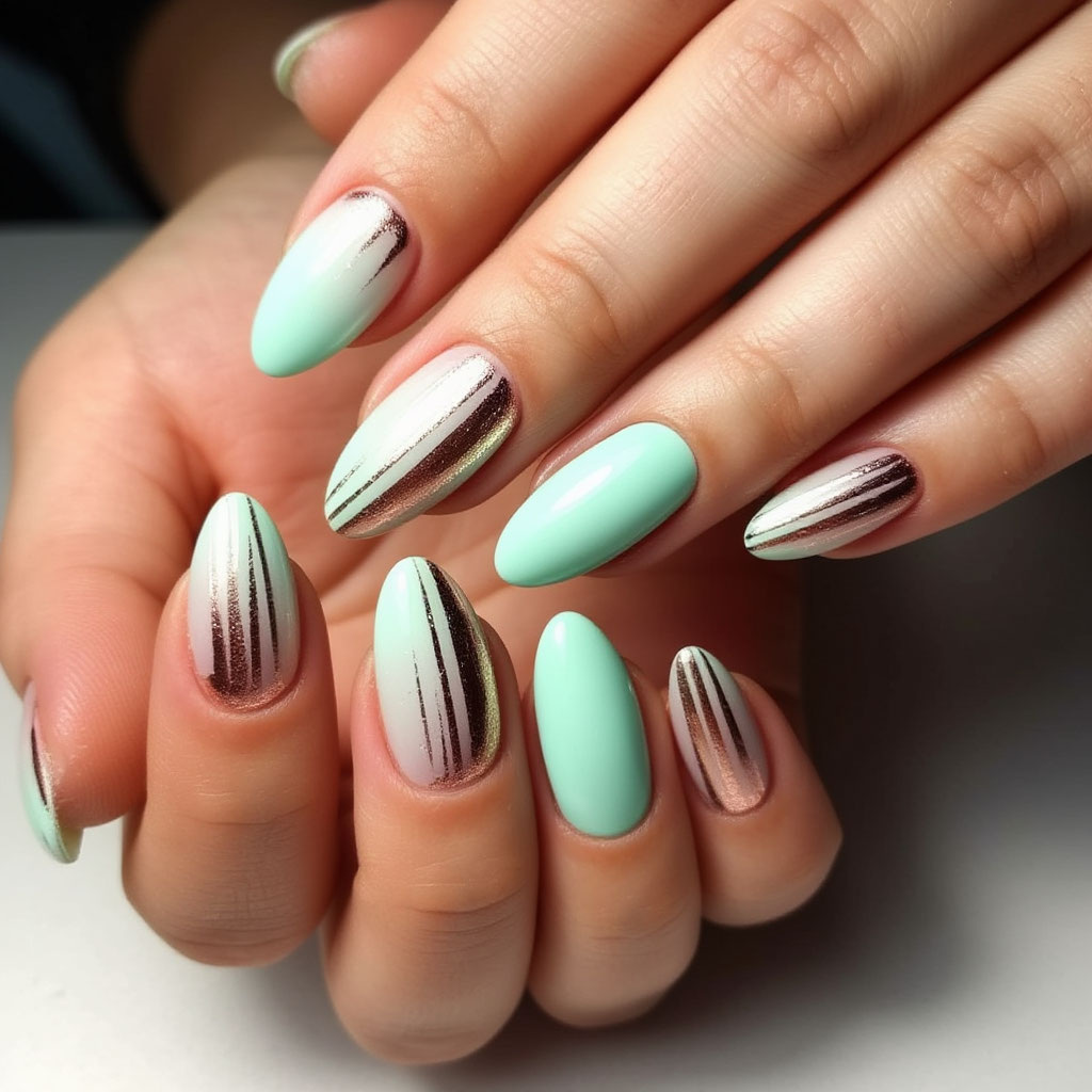 Мятный пастель и розовое золото