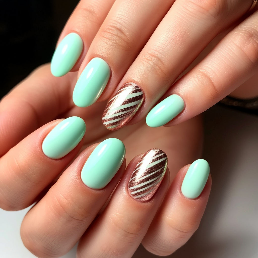 Мятный пастель и розовое золото