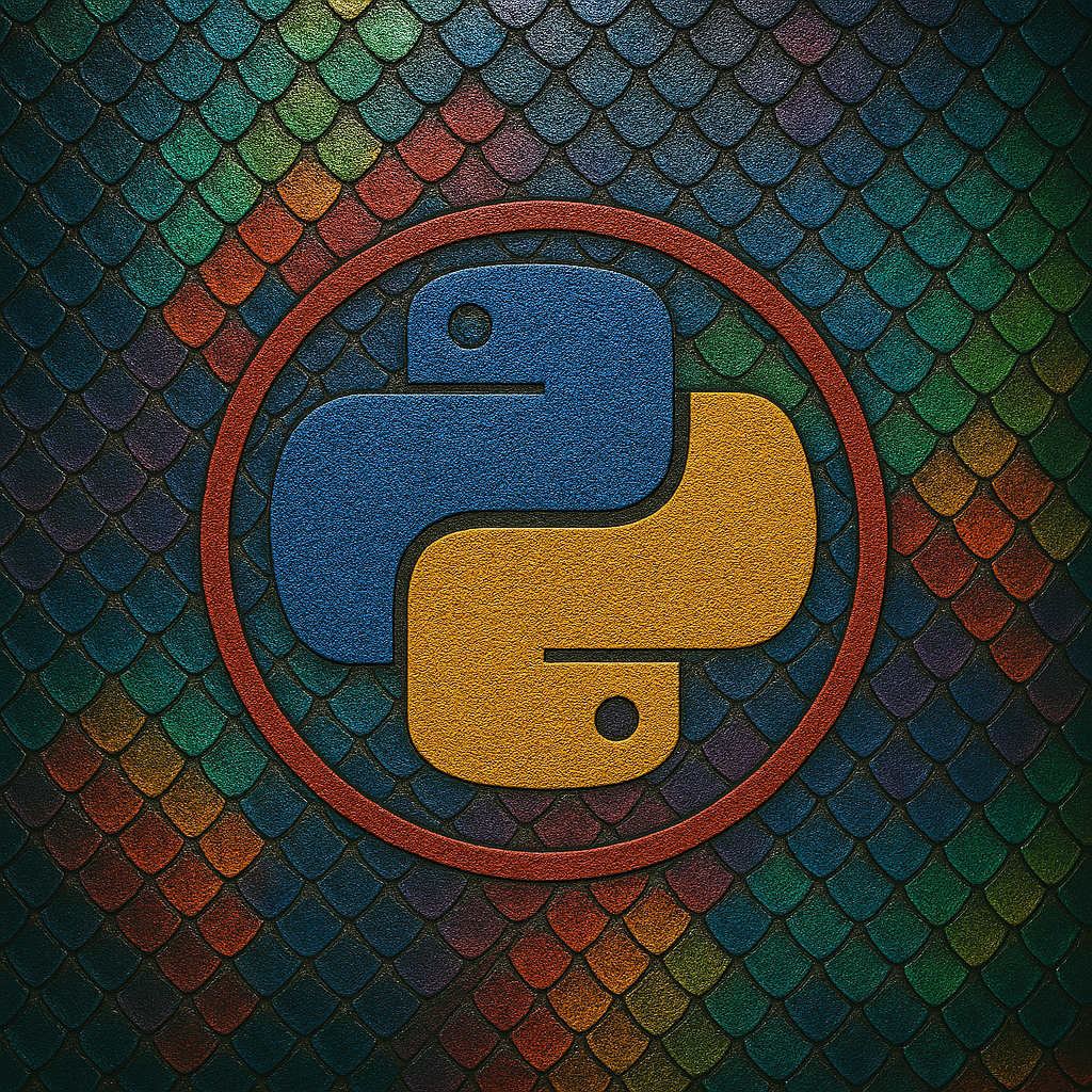 AI. Чешуя питона. Эмблема "Python"