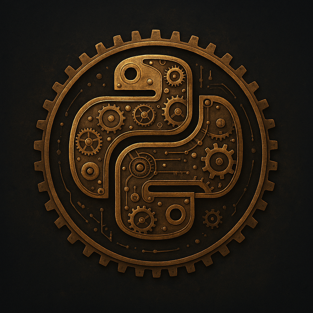 AI. Техно. Эмблема "Python"