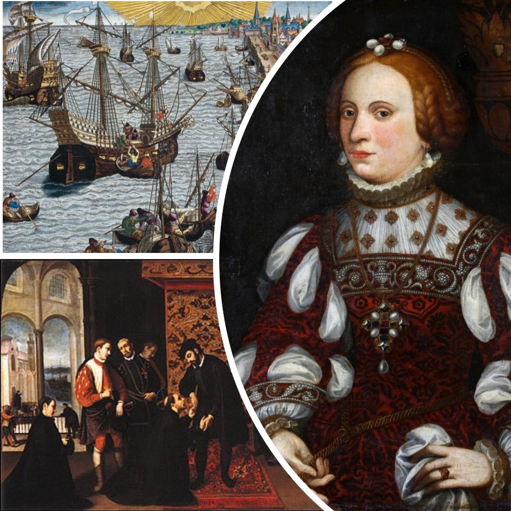 Лиссабон в в XVI столетии. Жуан III. Екатерина Австрийская (предполагаемый портрет королевы). 