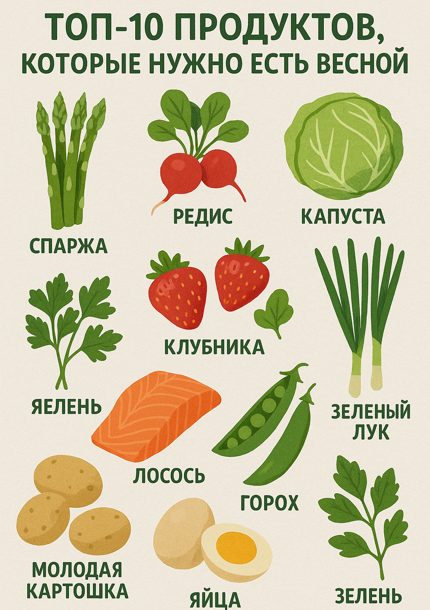 Топ-10 продуктов, которые нужно есть весной