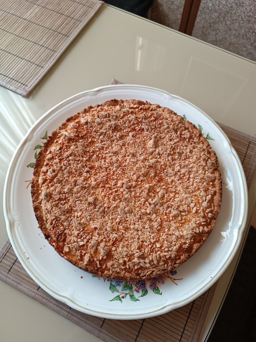 Это то, что у меня получилось. Яблочно-апельсиновый песочный пирог.