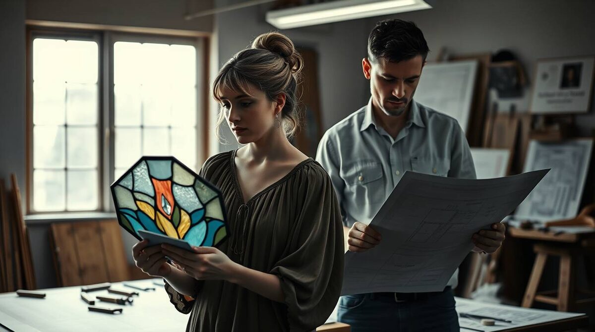 Два мира встречаются в танце света и цвета. Когда мастерство витража соприкасается с видением архитектора, обычное пространство превращается в портал к прекрасному.