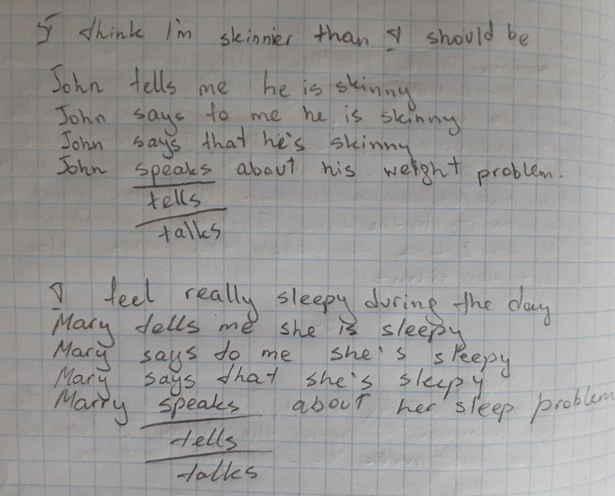 Пример из детской тетради. Предложения из упр.1а стр.104. 