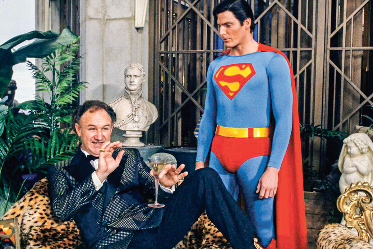    С самого начала карьеры Хэкмен, по собственным словам, был похож на обычного шахтера. «Выйди на улицу — увидишь с десяток таких», — шутил актер. Он словно родился с лицом усталого мужчины средних лет С Кристофером Ривом в фильме «Супермен 4: В поисках мира». 1987 г. LEGION-MEDIA