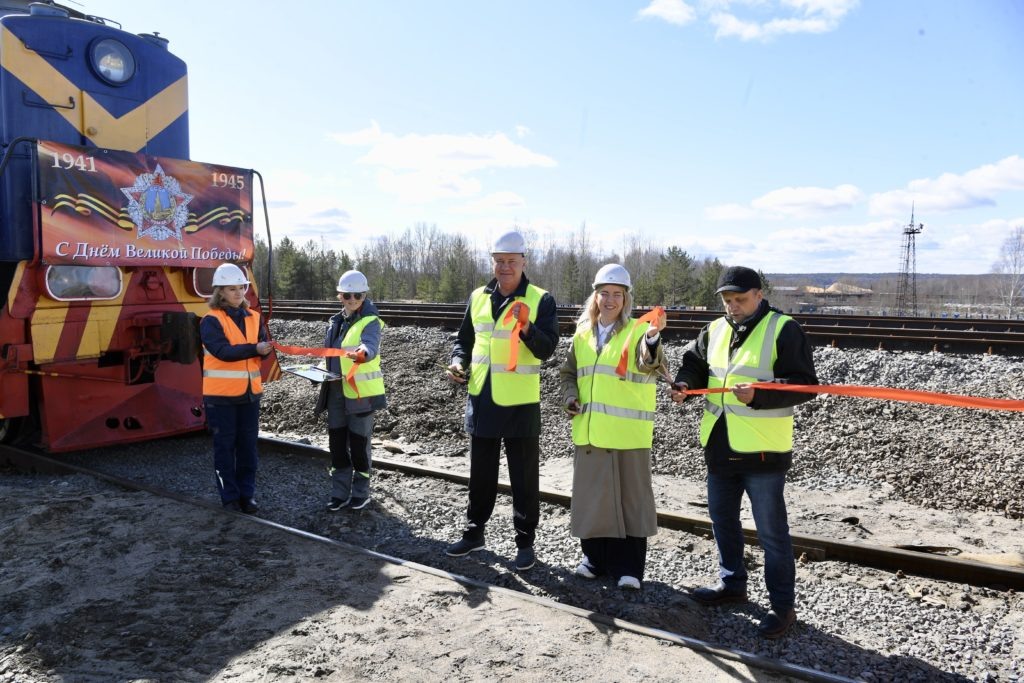    Новый участок железнодорожных путей на территории Кондопожского ЦБК. Фото: «Республика» / Оксана Кудряшова