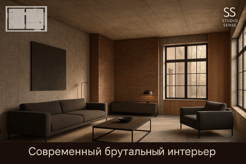    Брутальный интерьер с темными тонами и текстурами Keri