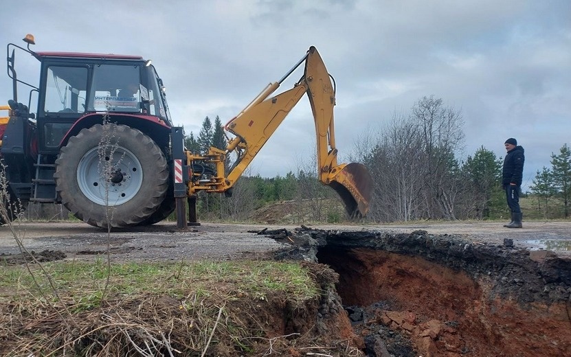    Автодорогу размыло в Игринском районе Удмуртии