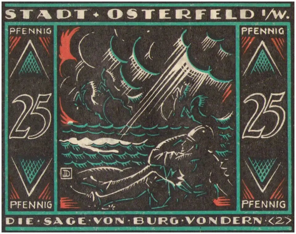 Остерфельд. 25 пфеннигов (реверс, сюжет 2)