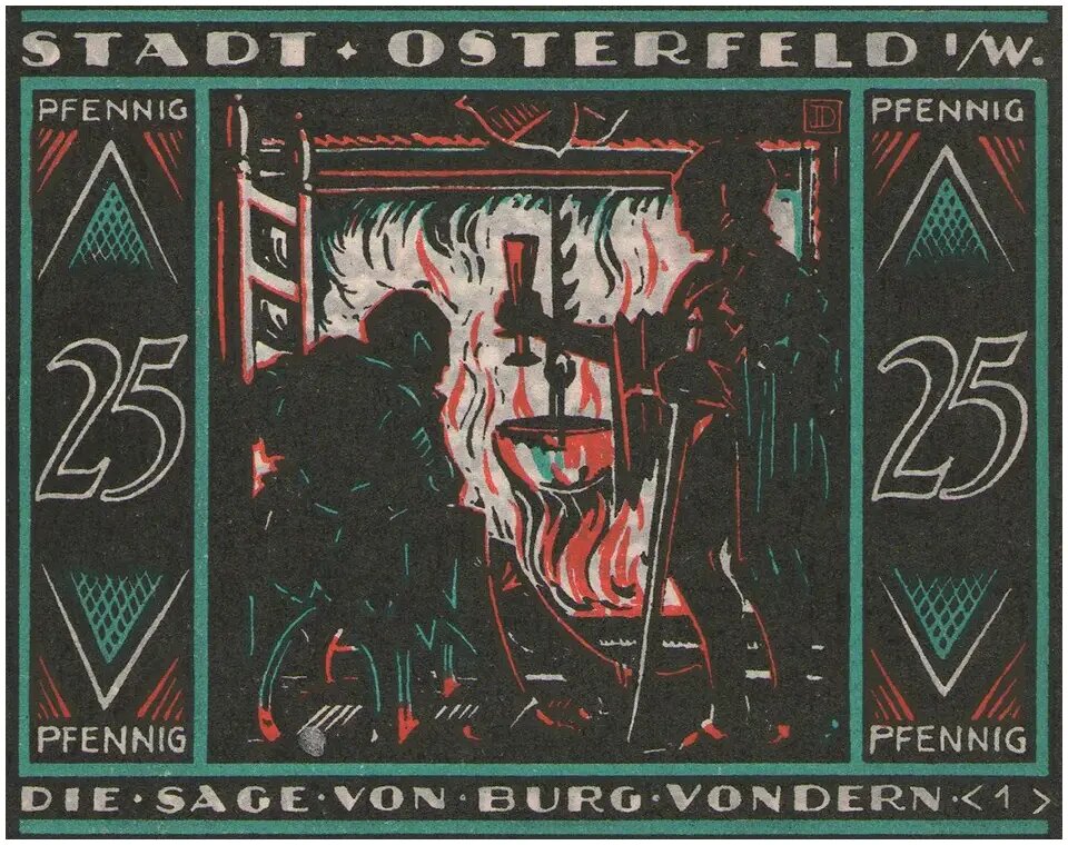 Остерфельд. 25 пфеннигов (реверс, сюжет 1)