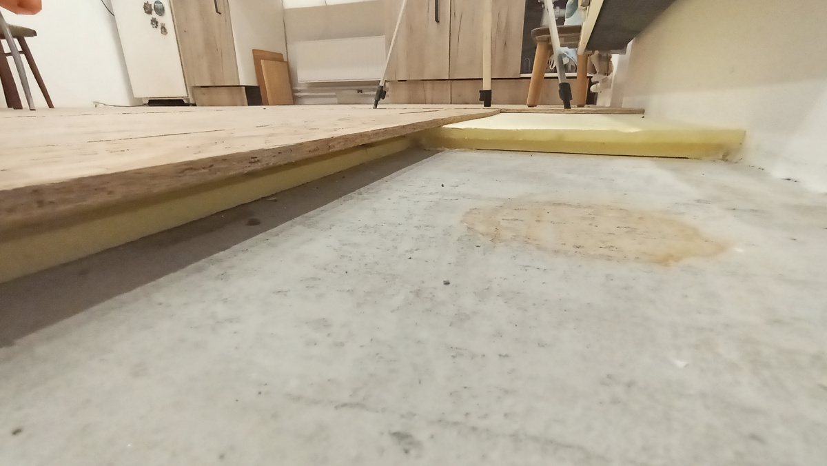 Бетонные полы + утеплитель.