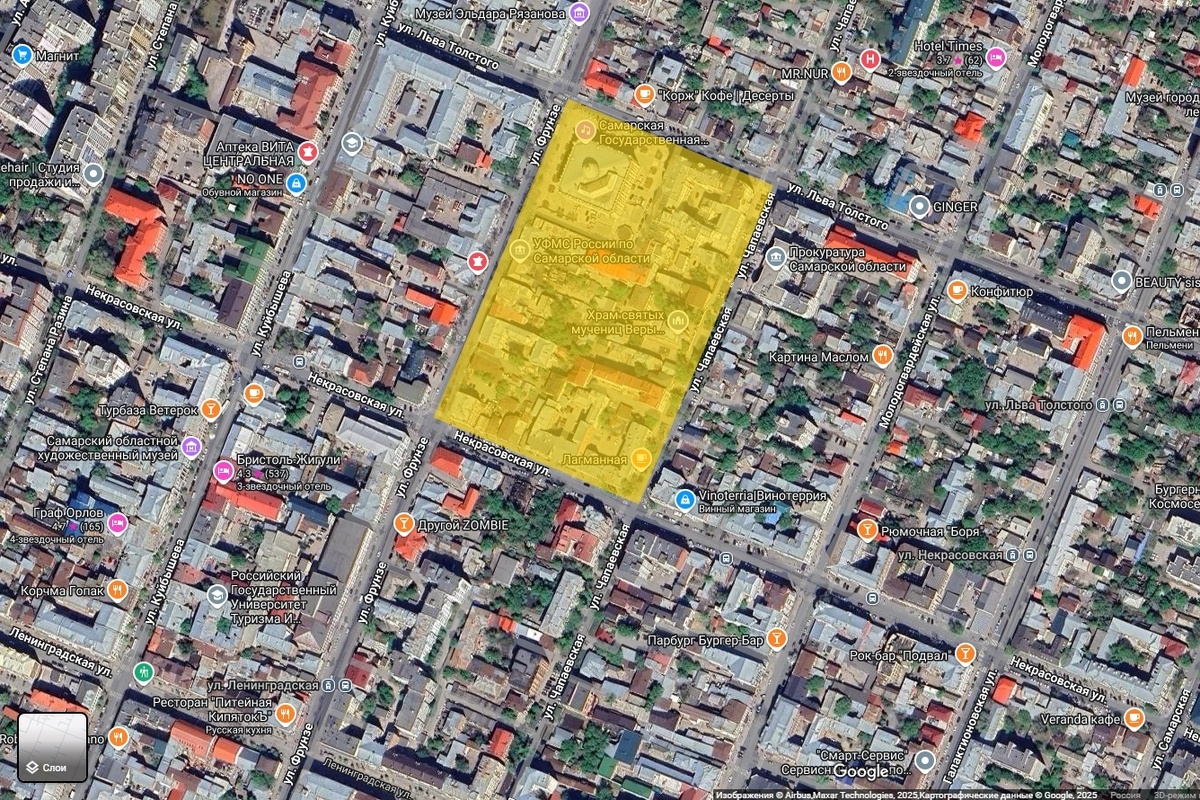 Квартал №66 на карте современной Самары