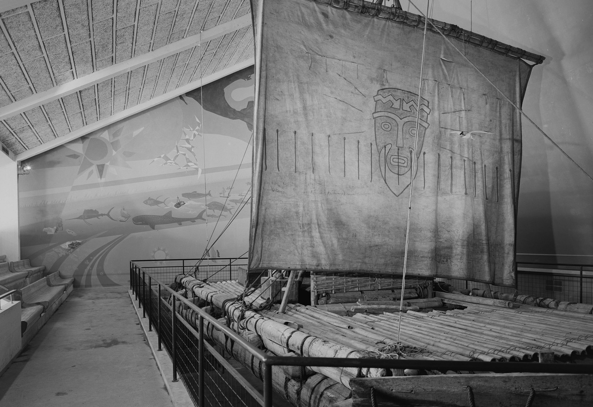 Плот "Кон-Тики" в одноимённом музее. Фото: wikipedia.org/National Library of Norway
