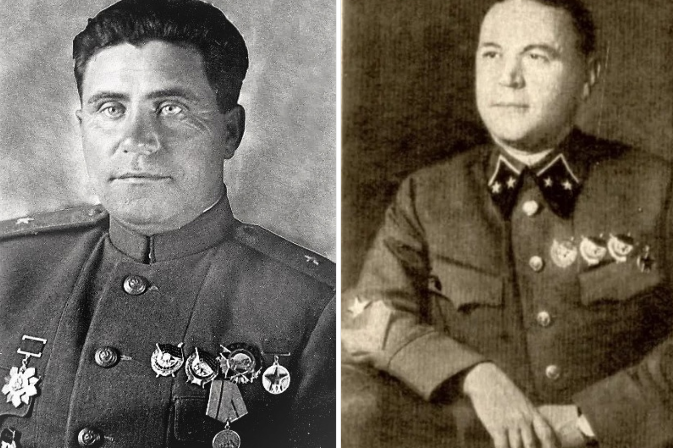 Ген.-майор Гурьев Степан Савельевич. Ген.-майор Алехин Евгений Степанович