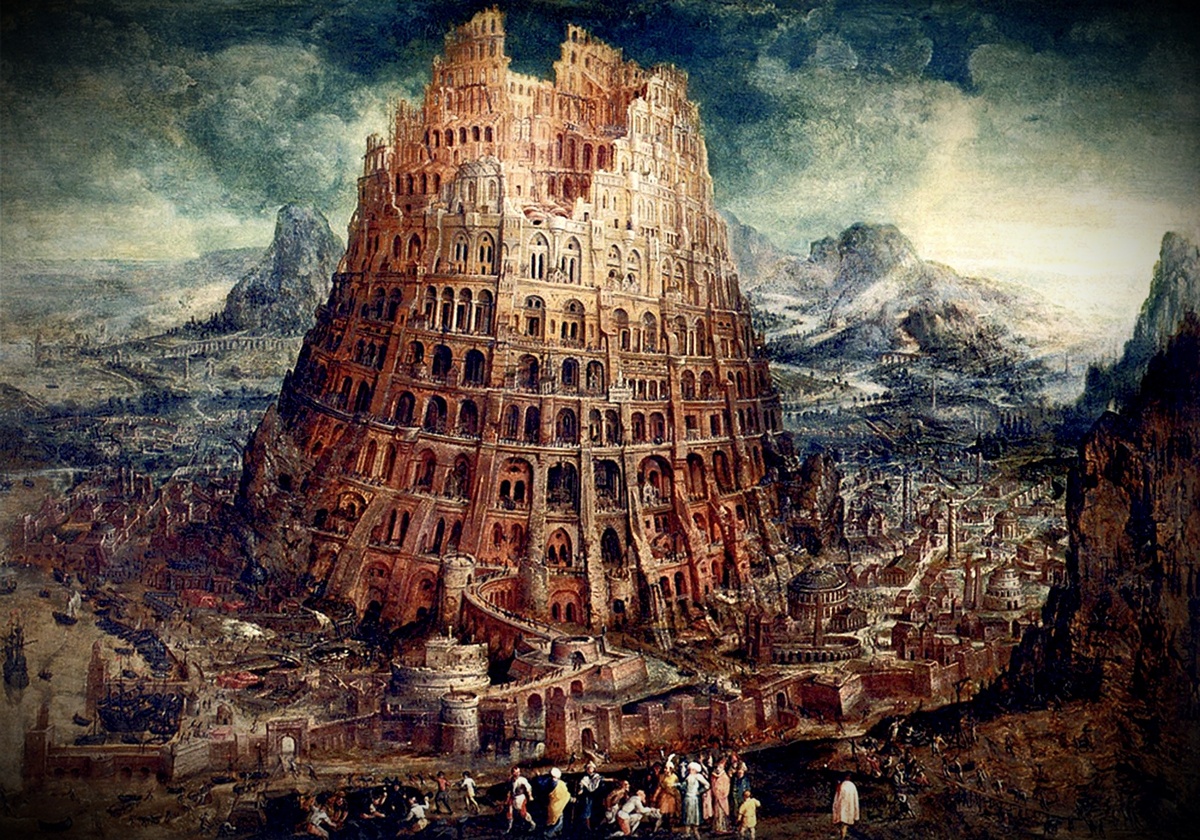 Вавилонская башня. Изображение взято с Яндекс картинок.