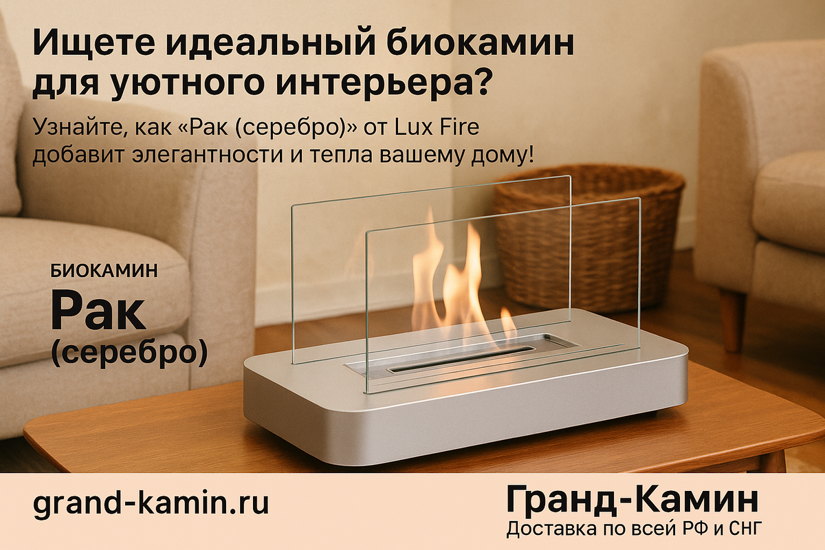    Биокамин 'Рак (серебро)': как создать уникальный уют и атмосферу стиля в вашем доме Kamin