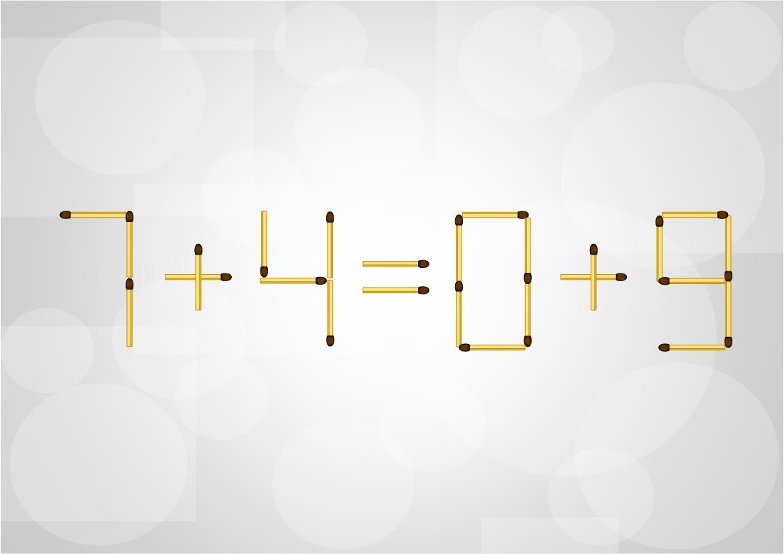 Переложите одну спичку