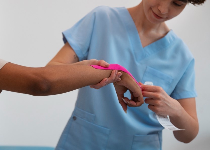 Поддержка суставов эластичными лентами