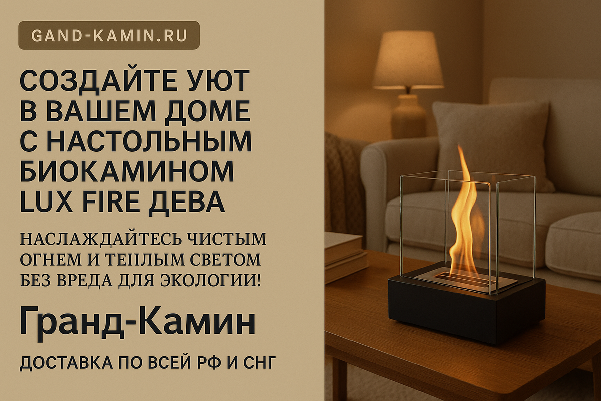    Настольный биокамин Lux Fire Дева: как создать уют и атмосферу тепла без лишних усилий Kamin