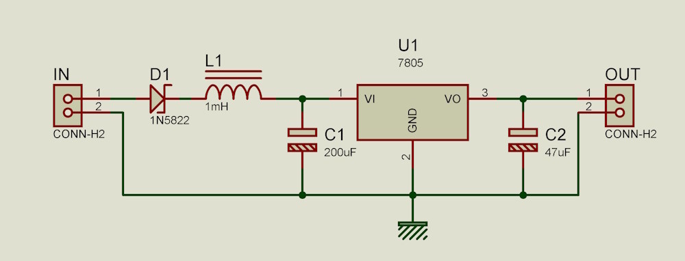 Преобразователь 12В - 5В (питание МК)