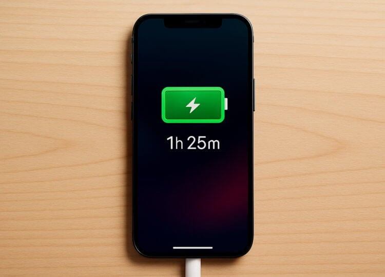    На iPhone можно включить отображение времени до полной зарядки