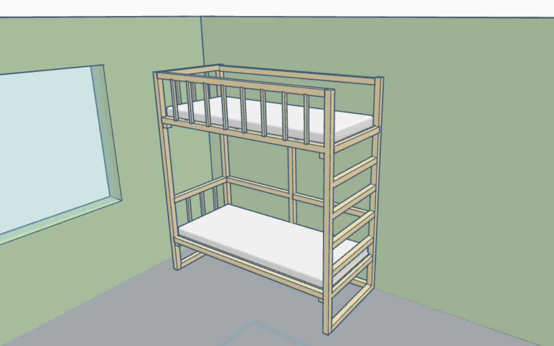 Двухъярусная детская кровать 205*90*220 (Ш*Г*В)
